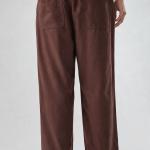 Cocoa Brown Linen Straight-Fit Trousers