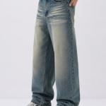 Vintage Washed Light Indigo Baggy Fit Jeans
