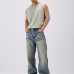 Vintage Washed Light Indigo Baggy Fit Jeans