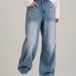 Light Blue Wide-Leg Baggy Jeans