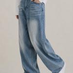 Light Blue Wide-Leg Baggy Jeans