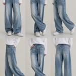 Light Blue Wide-Leg Baggy Jeans