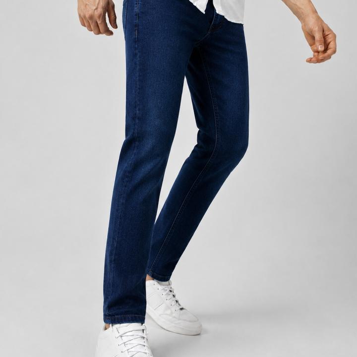 Deep Dark Indigo Blue - Tapered Jeans