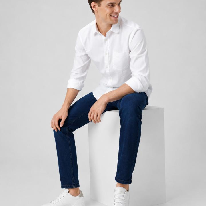 Deep Dark Indigo Blue - Tapered Jeans