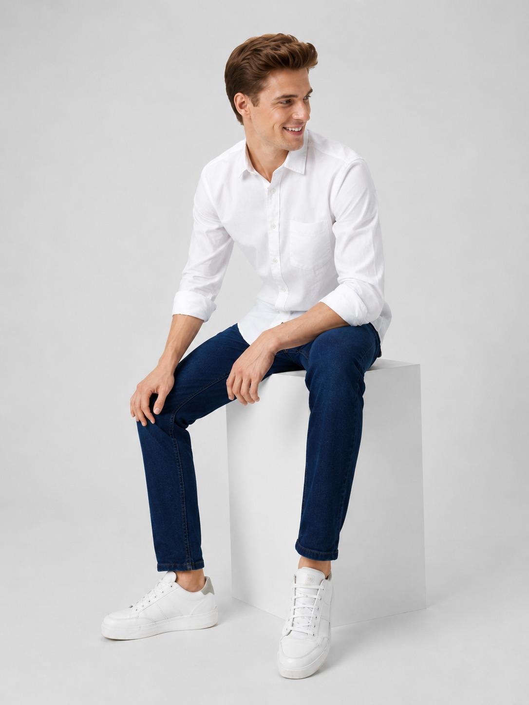 Deep Dark Indigo Blue - Tapered Jeans