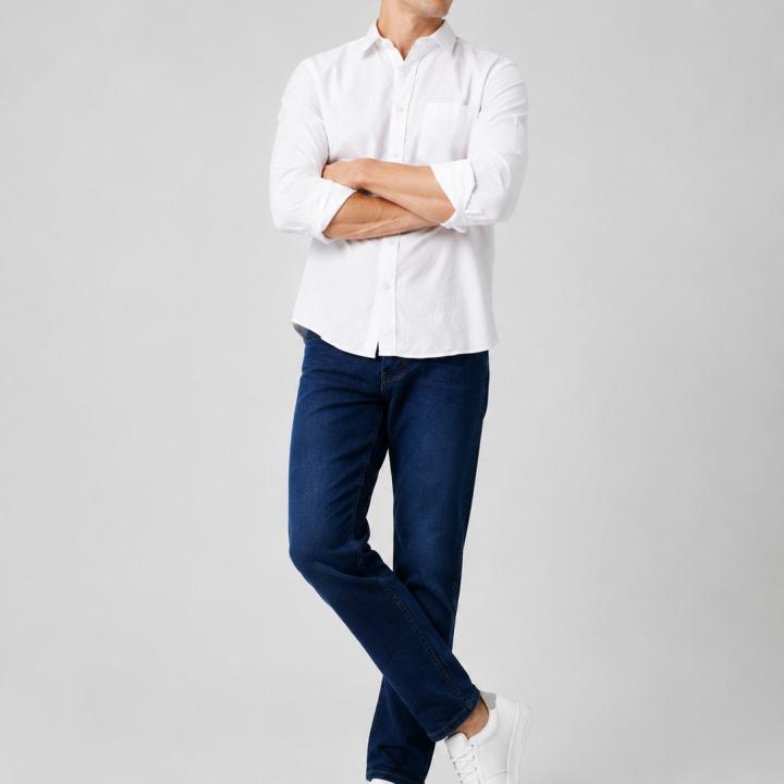 Deep Dark Indigo Blue - Tapered Jeans