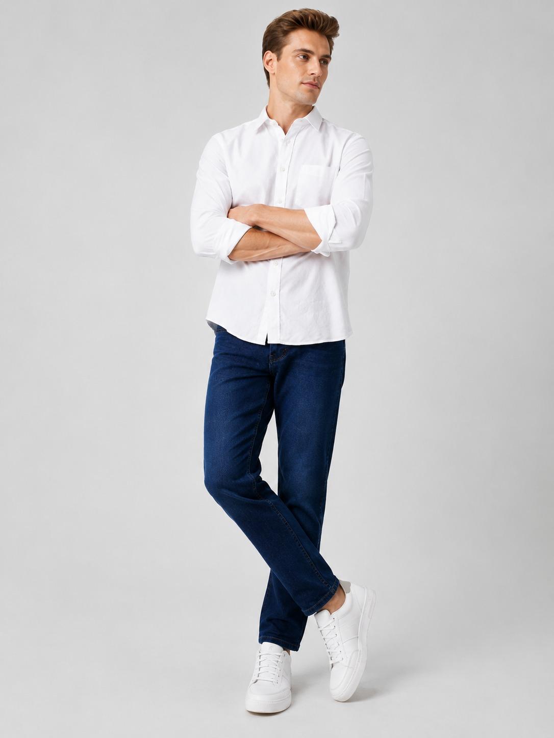 Deep Dark Indigo Blue - Tapered Jeans