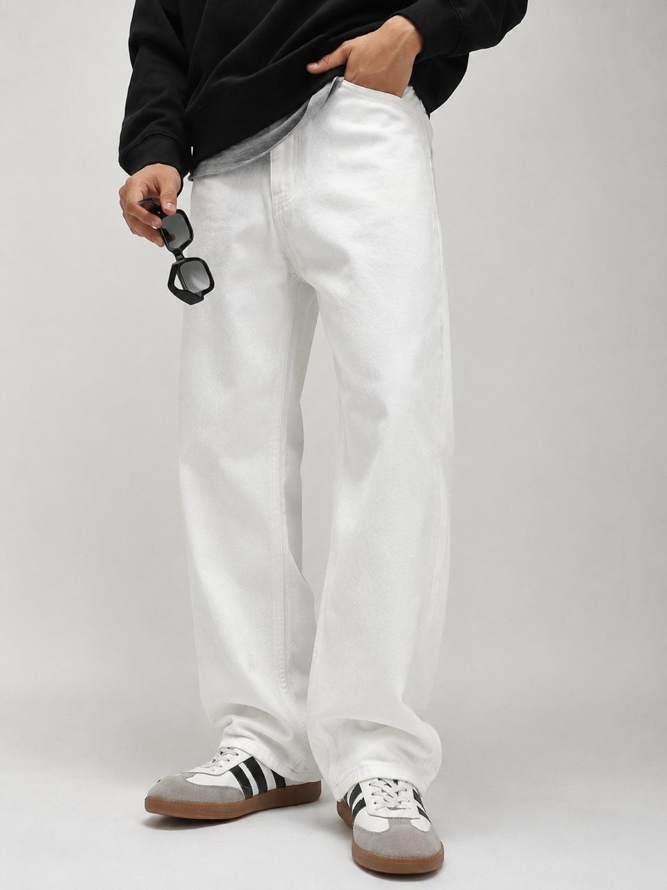 White Baggy Jeans - Relaxed