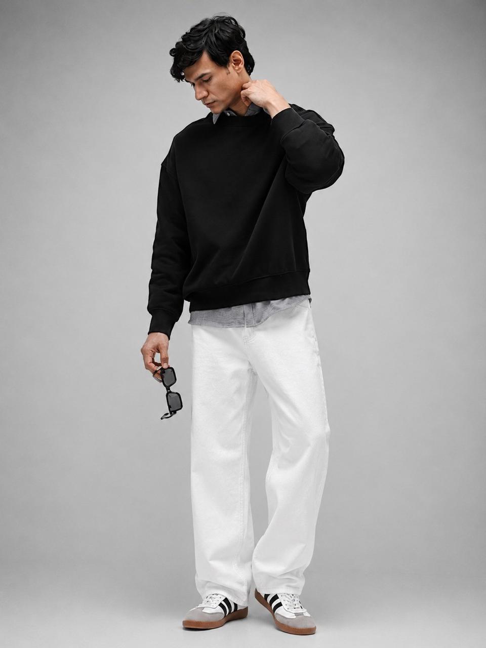 White Baggy Jeans - Relaxed