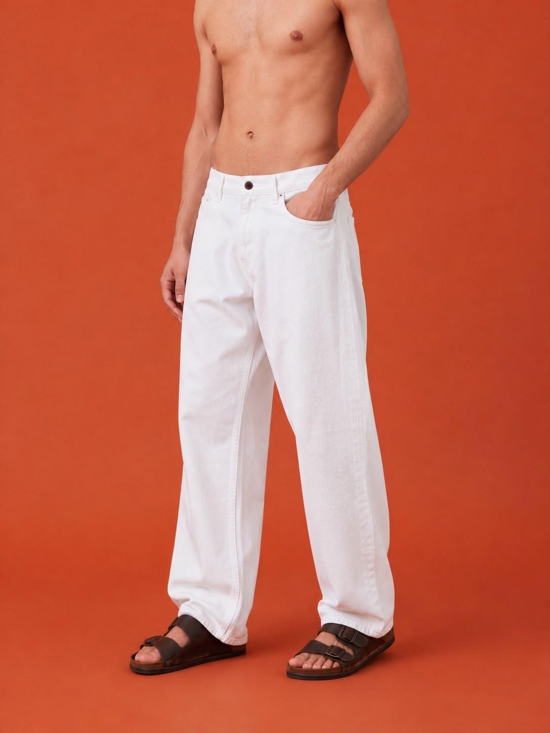 White Baggy Fit Jeans