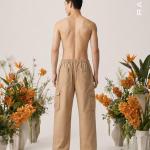 Beige Relaxed-Fit Cargo Pants