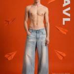 Light Blue Washed Wide-Leg Baggy Jeans