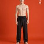 Black Relaxed Fit Linen Pants