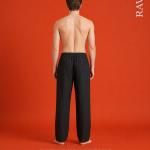 Black Relaxed Fit Linen Pants