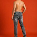 Vintage Washed Charcoal Grey Slim Fit Jeans