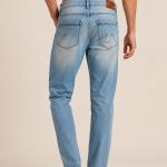 Light Blue Washed Distressed Slim Fit Jeans