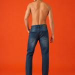 Dark Blue Washed Regular-Fit Denim Jeans