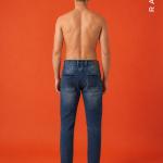 Dark Blue Washed Regular-Fit Denim Jeans