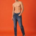 Dark Blue Washed Regular-Fit Denim Jeans