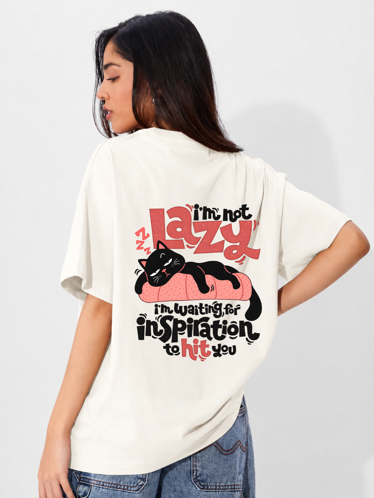 Oversized Lazy Cat T-Shirt