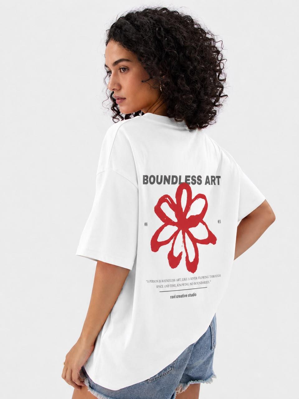 Boundless Art Flower oversized T-shirt White