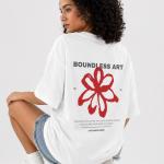 Boundless Art Flower oversized T-shirt White