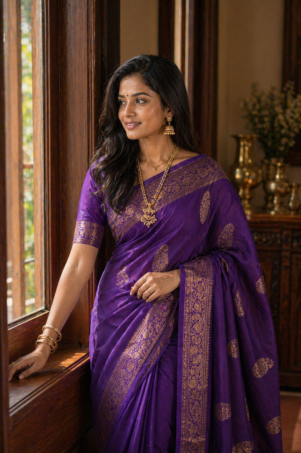 Royal Violet Silk Cotton Saree