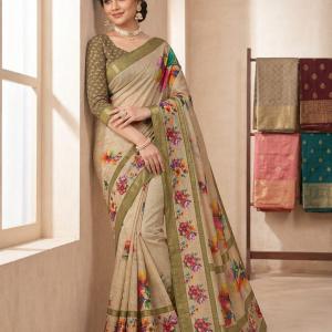 Golden Blossom Kota Cotton Saree