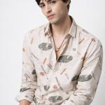 Beige Abstract Geometric Print Shirt