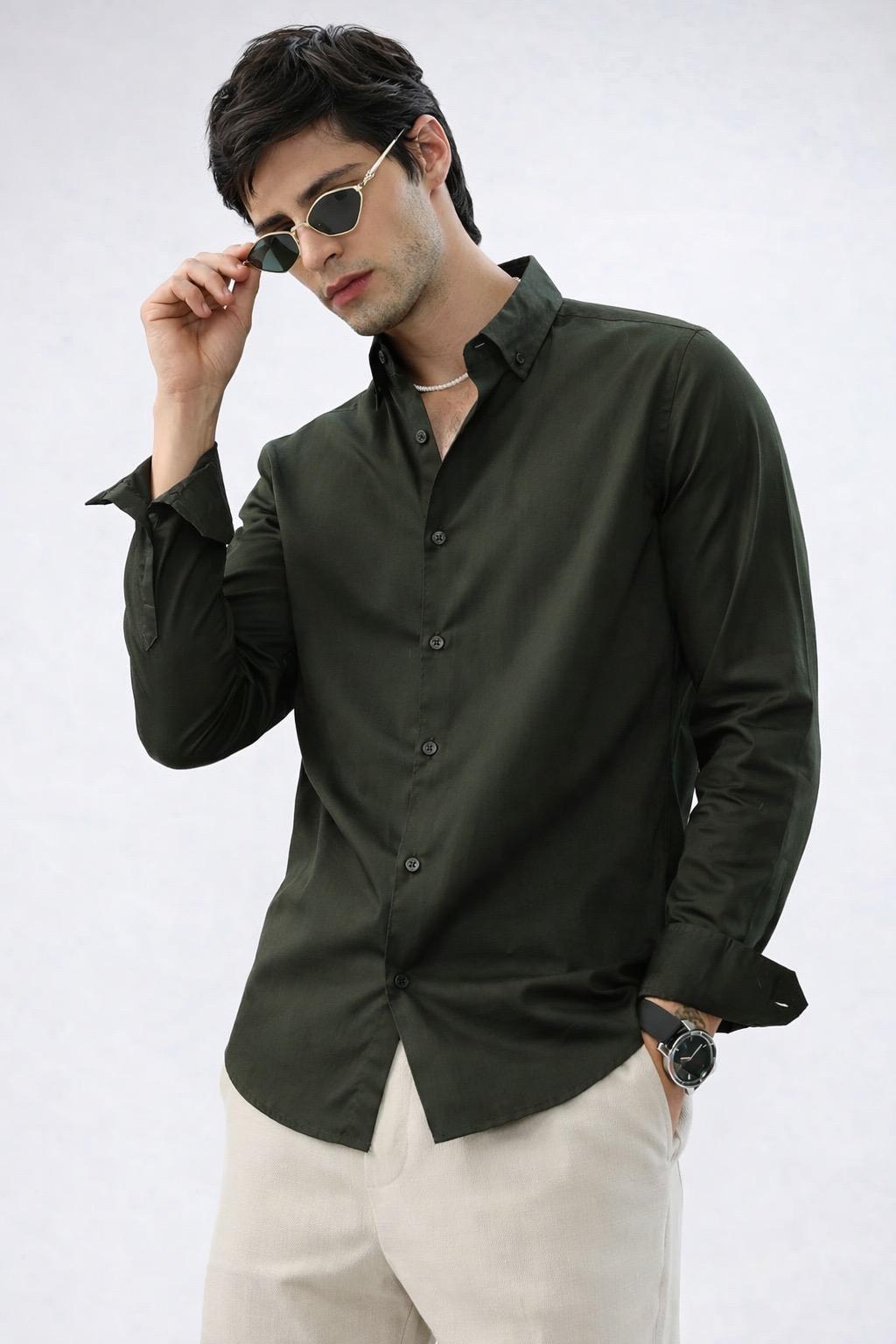 Classic Dark Olive Green Shirt