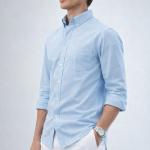Classic Sky Blue Oxford Cotton Shirt - Button-Down