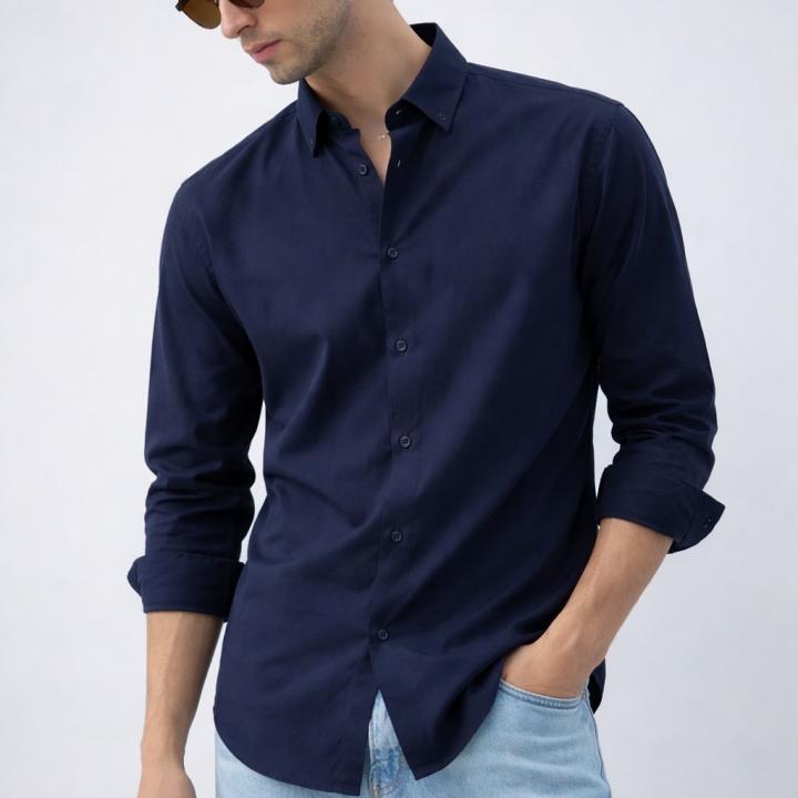 Classic Deep Navy Blue Shirt