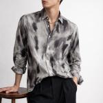 Abstract Print Shirt - Charcoal Black