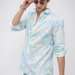 Mint Pastel Abstract Printed Shirt