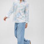 Mint Pastel Abstract Printed Shirt
