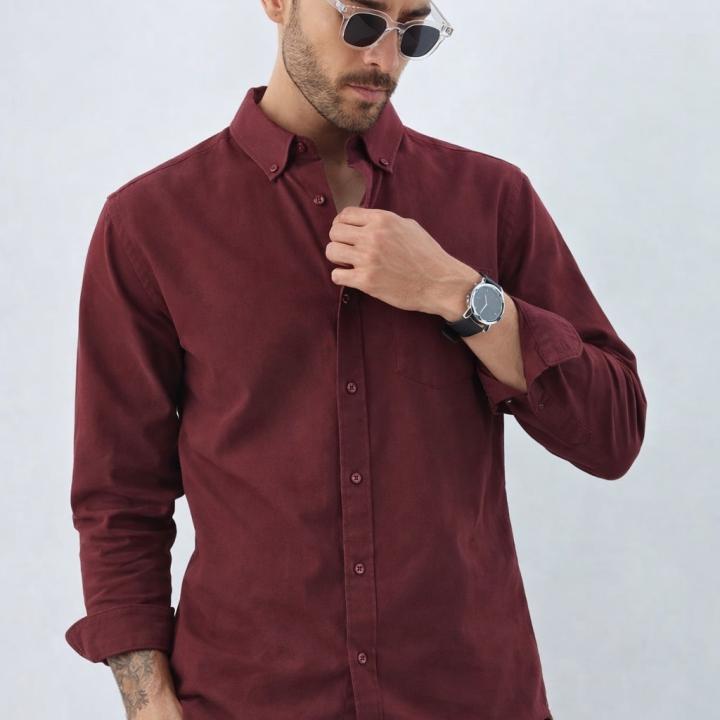 Classic Maroon Shirt - Button Down