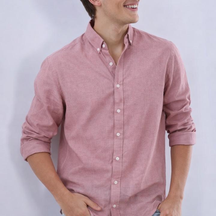 Premium Linen Button Down Shirt – Dusty Rose