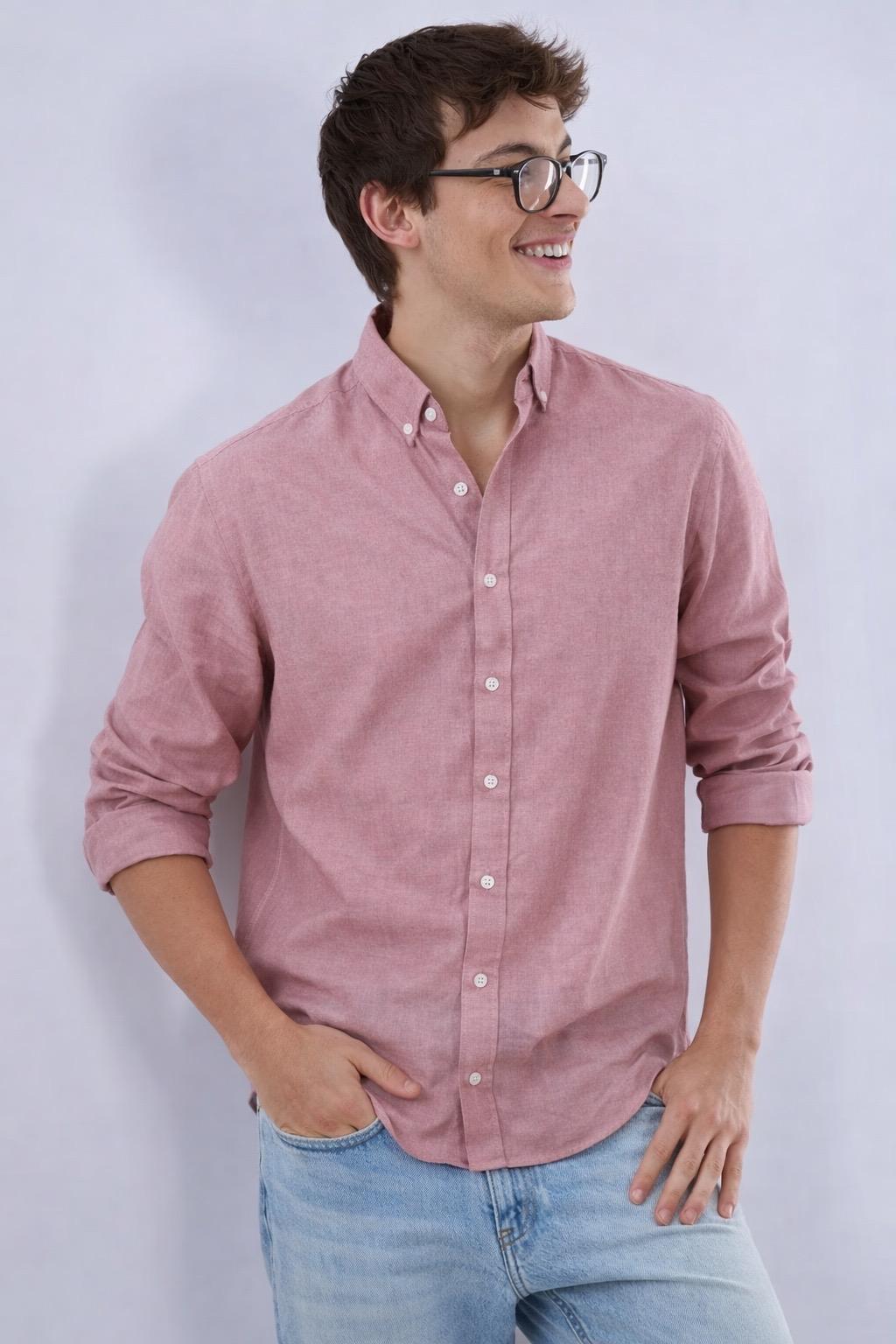 Premium Linen Button Down Shirt – Dusty Rose