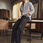 Relaxed Fit White & Grey Fine Check Casual Shirt