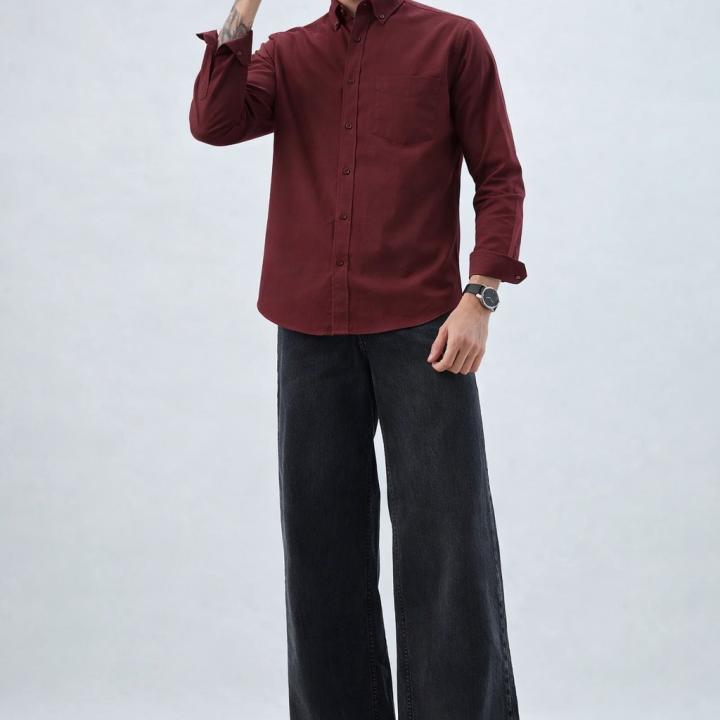 Classic Maroon Shirt - Button Down