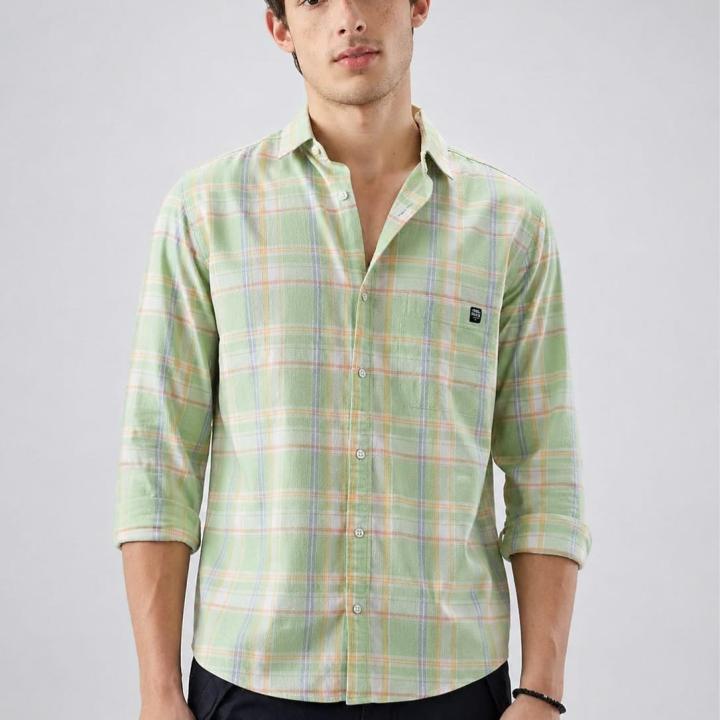 Pastel Green Checkered  Shirt