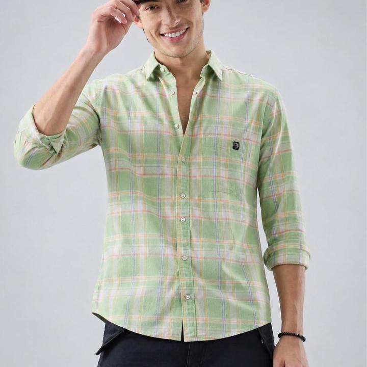 Pastel Green Checkered  Shirt