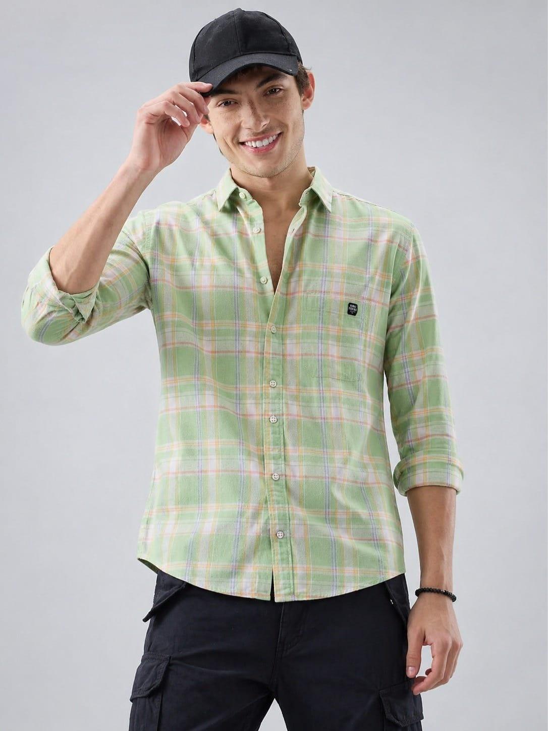 Pastel Green Checkered  Shirt