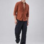 Rust Orange Micro Print Shirt