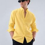 Premium Oxford Lycra Shirt - Butter Yellow