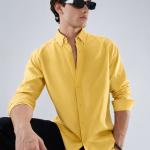 Premium Oxford Lycra Shirt - Butter Yellow