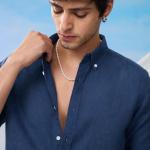 Navy Blue Premium Linen Blend Shirt