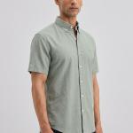Sage Green Solid Casual Half Sleeve Shirt