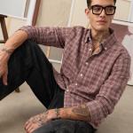 Relaxed Fit Maroon Checkered Casual Shirt