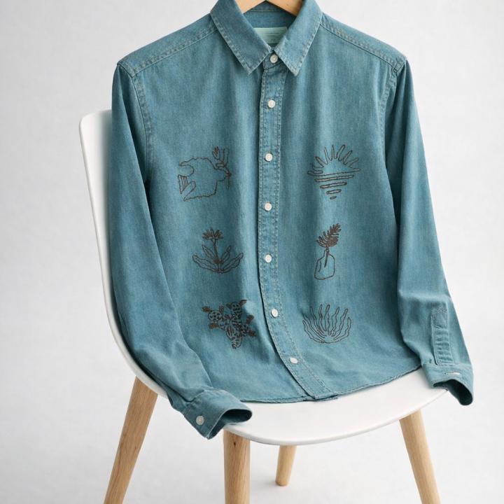Men’s Premium Denim Shirt - Embroidery